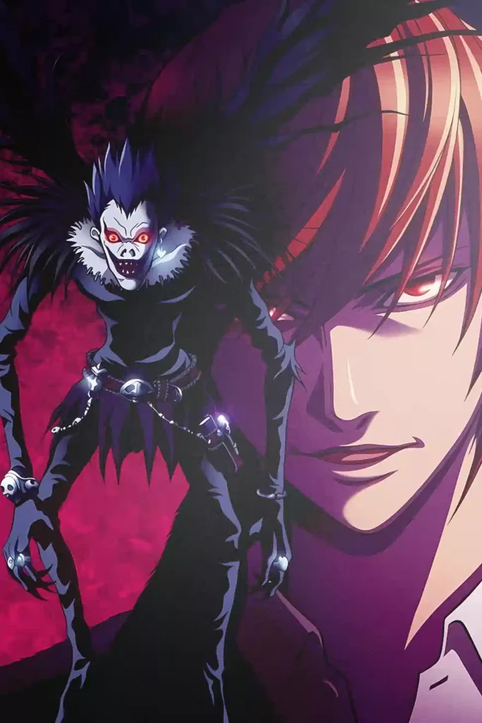 Light Yagami Death Note anime metal poster artistic showcase image highlighting the design narrative