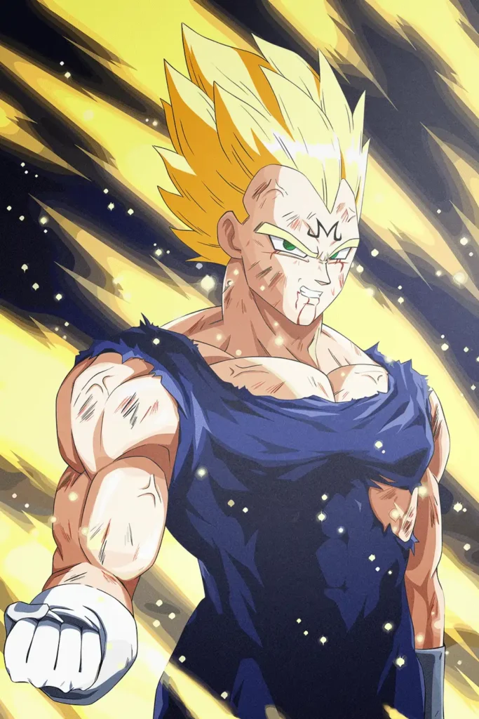 Majin Vegeta Dragon Ball Original Image Deluxe Metal Print
