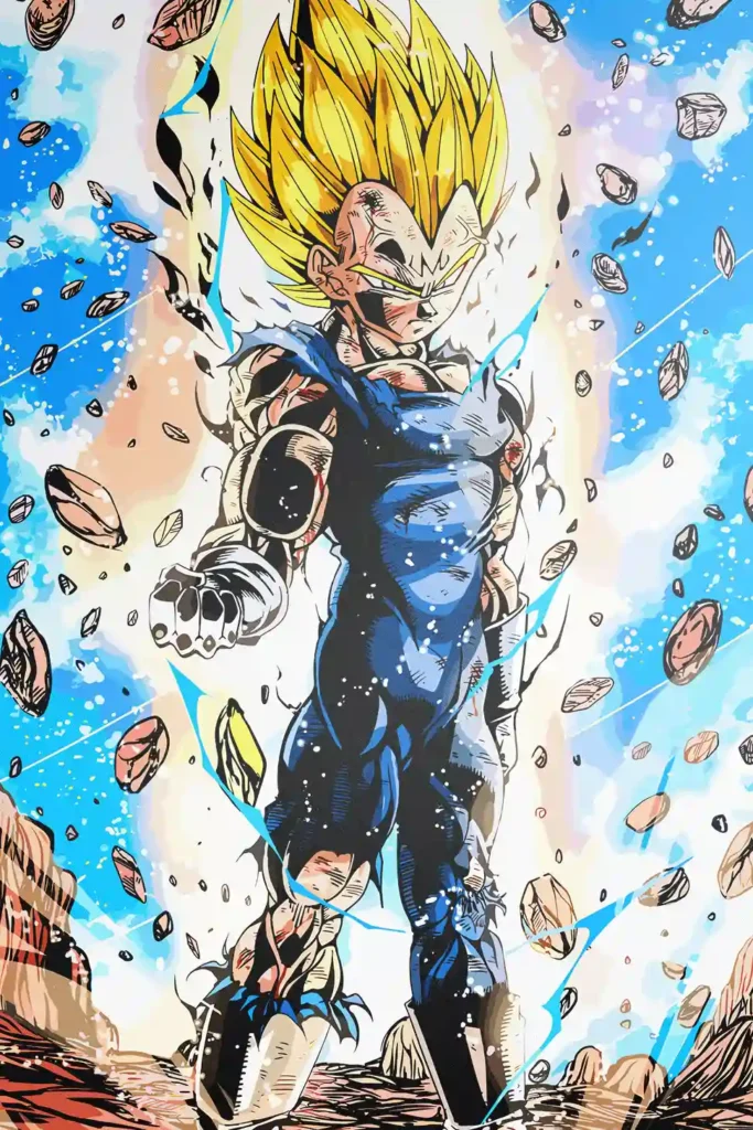 Majin Vegeta Dragon Ball Original Image Outstanding Metal Wall Poster