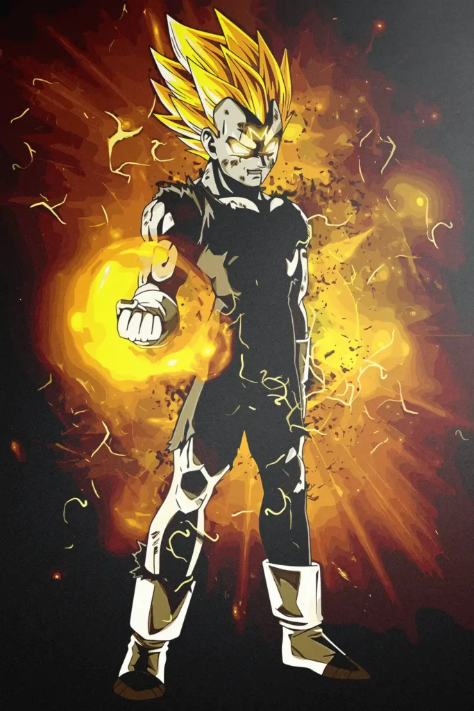 Majin Vegeta Dragon Ball Original Image Outstanding Printed Metal Poster