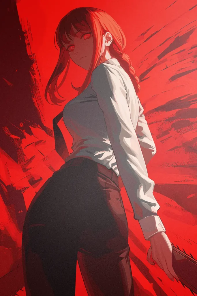 Makima Chainsaw Man Original Image Bespoke Metal Poster