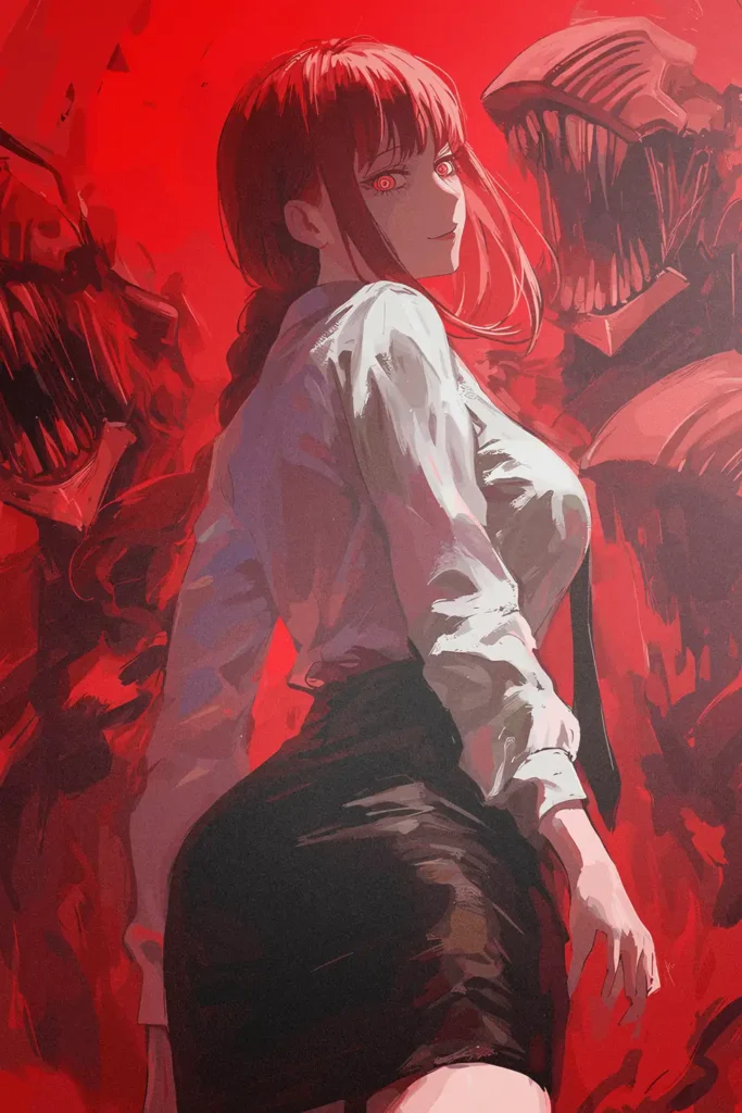 Makima Chainsaw Man Original Image Bespoke Metal Wall Poster