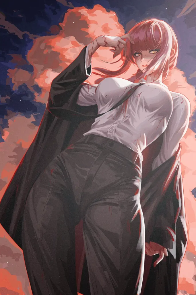Makima Chainsaw Man Original Image High Quality Printed Metal Poster
