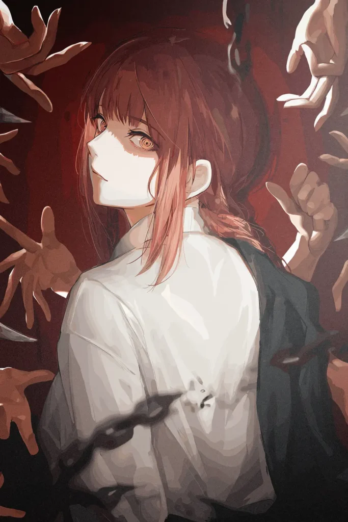 Makima Chainsaw Man Original Image Outstanding Metal Poster