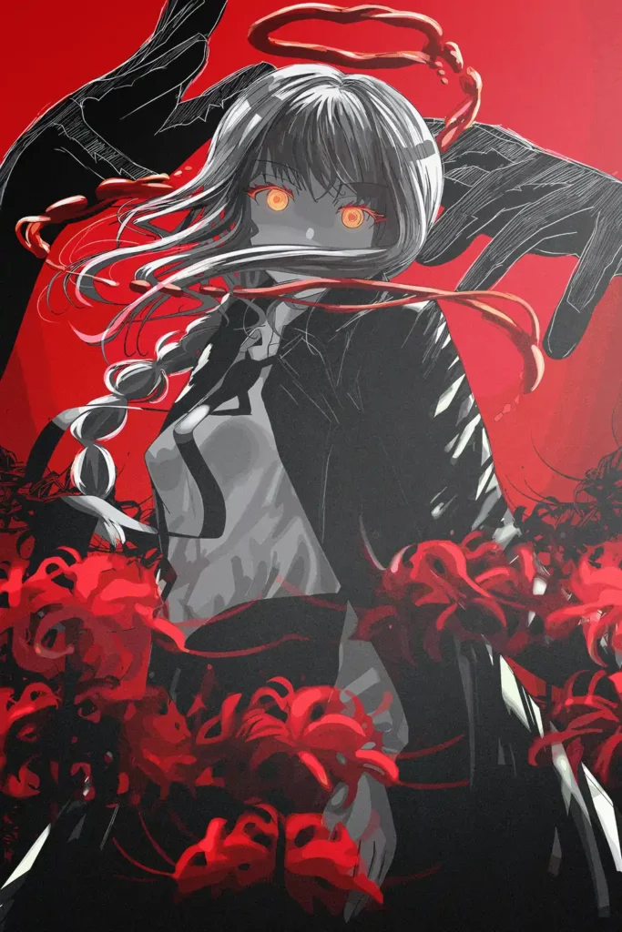 Makima Chainsaw Man Original Image Outstanding Metal Print Poster
