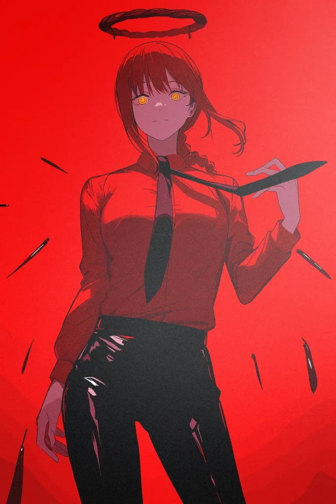 Makima Chainsaw Man Original Image Stellar Printed Metal Wall Art
