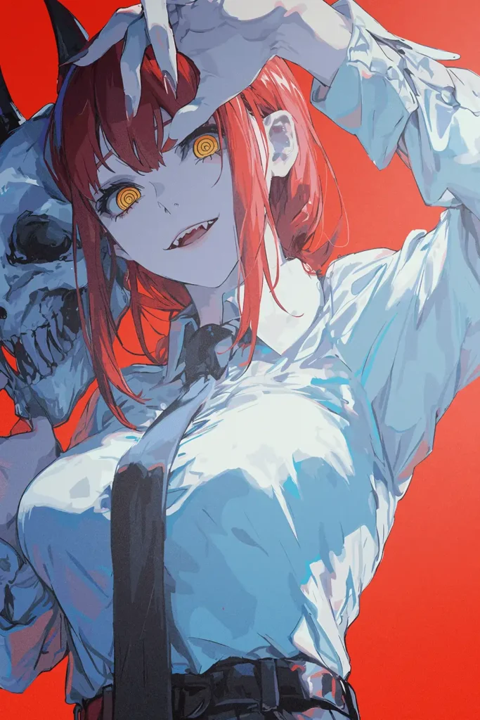 Makima Chainsaw Man Original Image Unique Metal Wall Art Poster