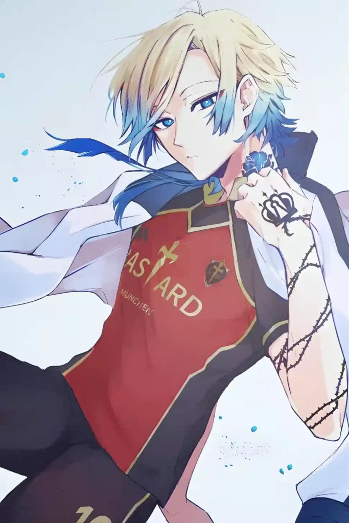 Michael Kaiser Blue Lock anime metal poster artistic showcase image highlighting the design narrative