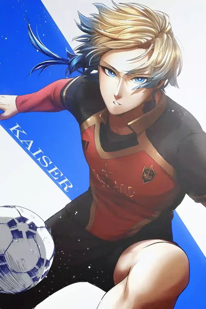 Michael Kaiser anime metal poster artistic detail and visual story from Blue Lock