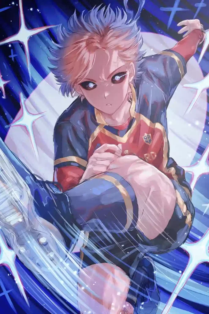 Michael Kaiser anime metal poster artistic detail and visual story from Blue Lock