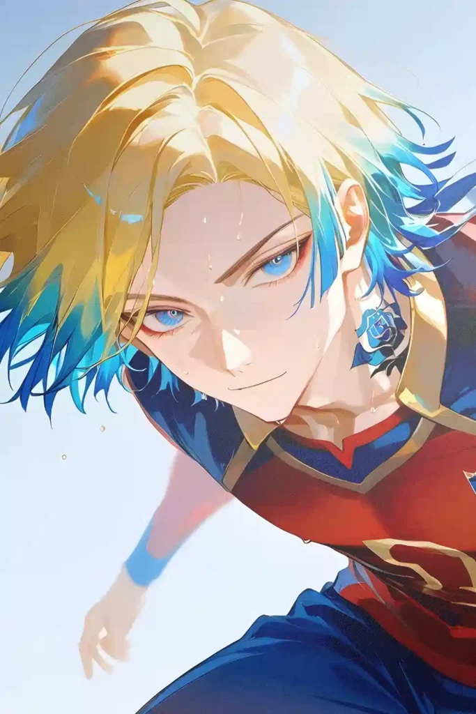 Michael Kaiser Blue Lock anime metal poster artistic showcase image highlighting the design narrative