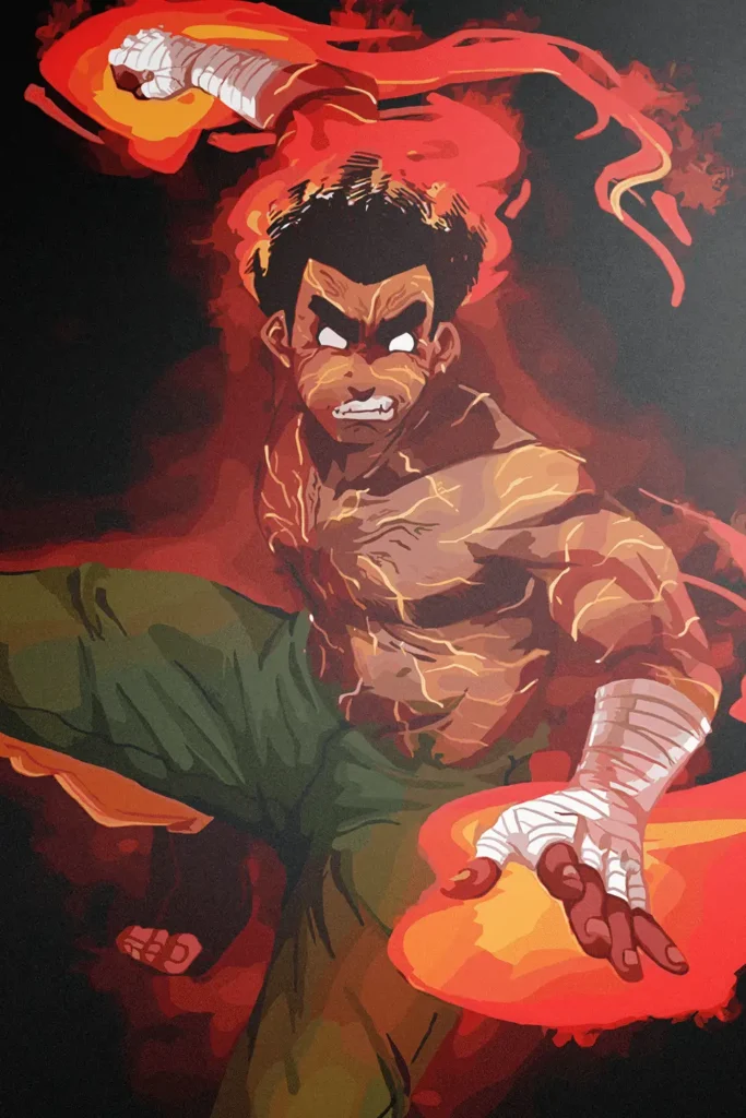 Might Guy Naruto Original Image Premium Metal Wall Art