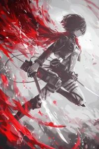Mikasa Ackerman Attack On Titan Original Image Deluxe Metal Poster