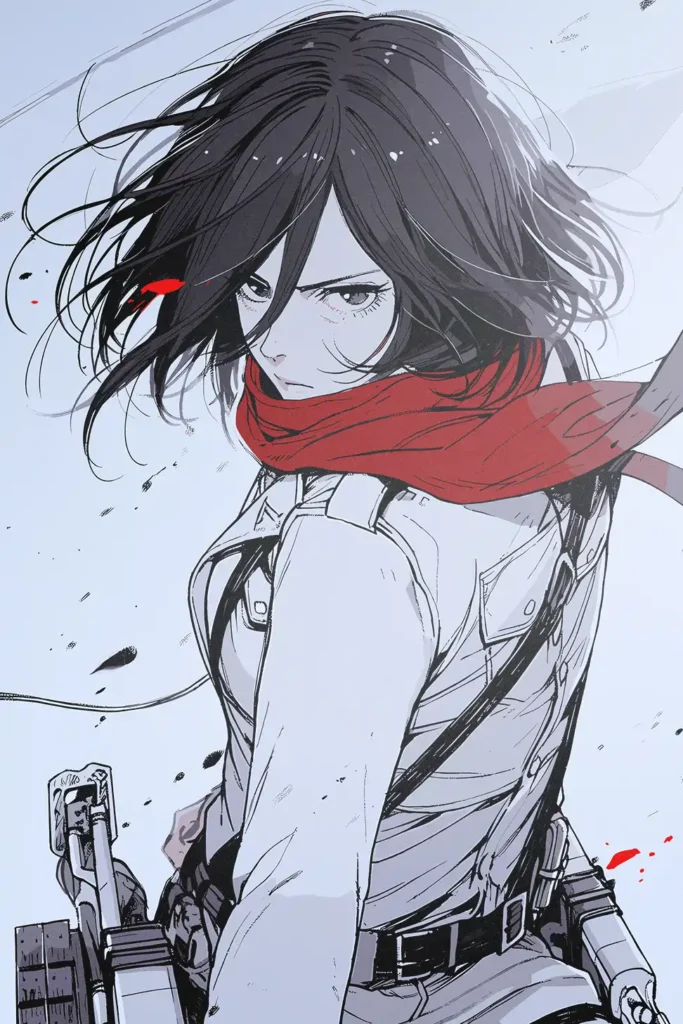 Mikasa Ackerman Attack On Titan Original Image Printed Deluxe Metal Wall Poster