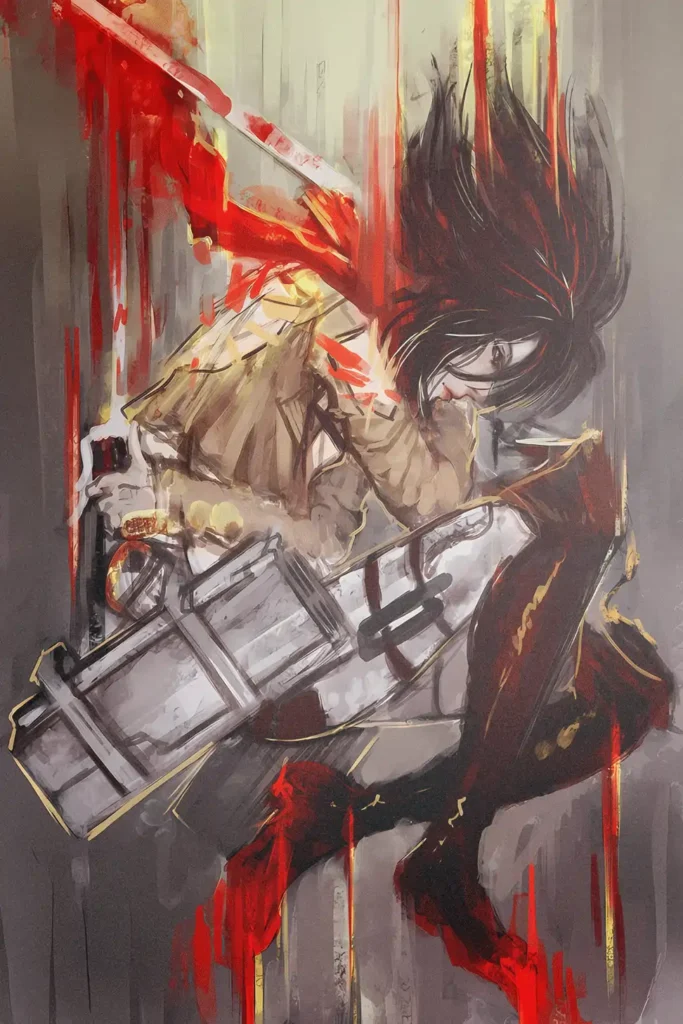 Mikasa Ackerman Attack On Titan Original Image Printed Metal Poster