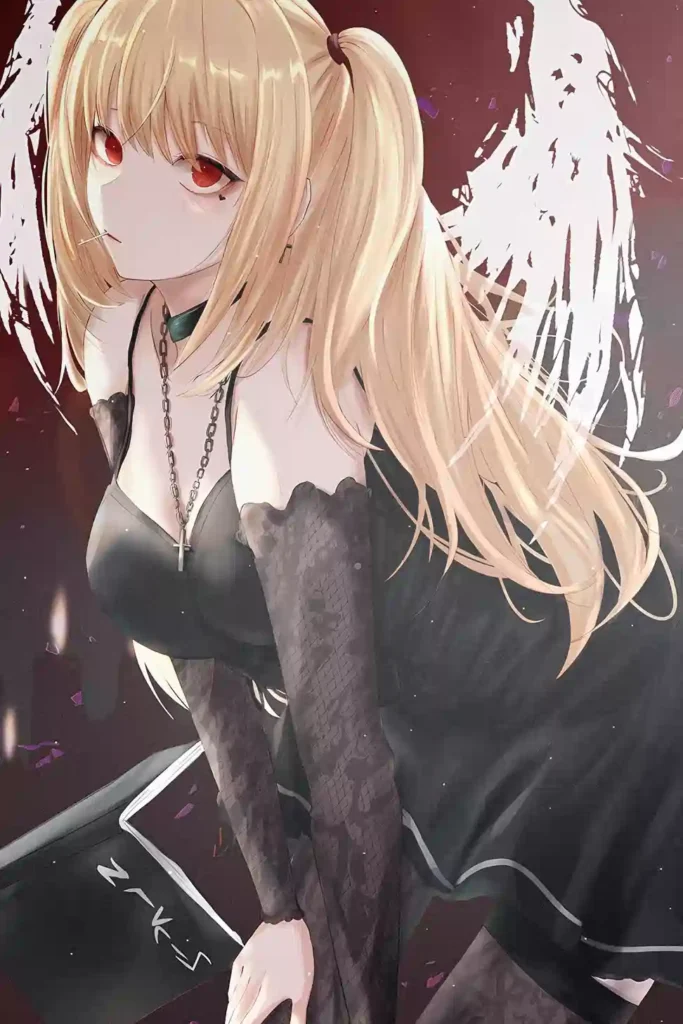Showcase view of the Misa Amane Aluminium Metal Print from Death Note