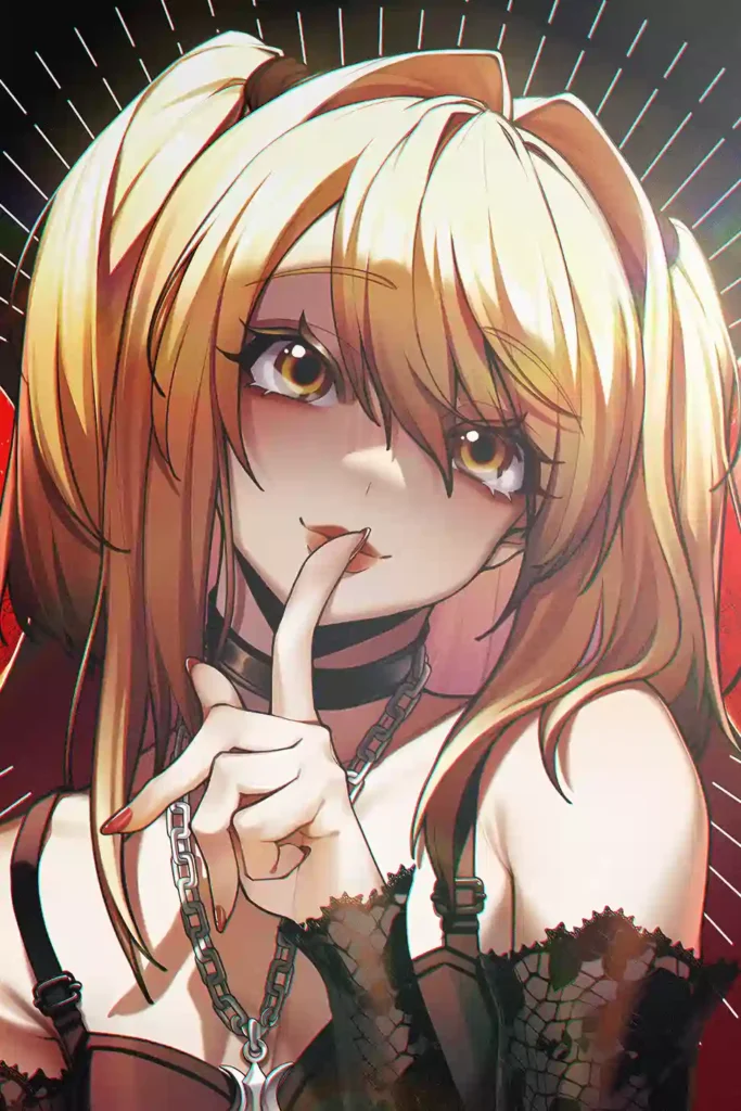 Artistic showcase photo of the Misa Amane Exclusive Metal Wall Art