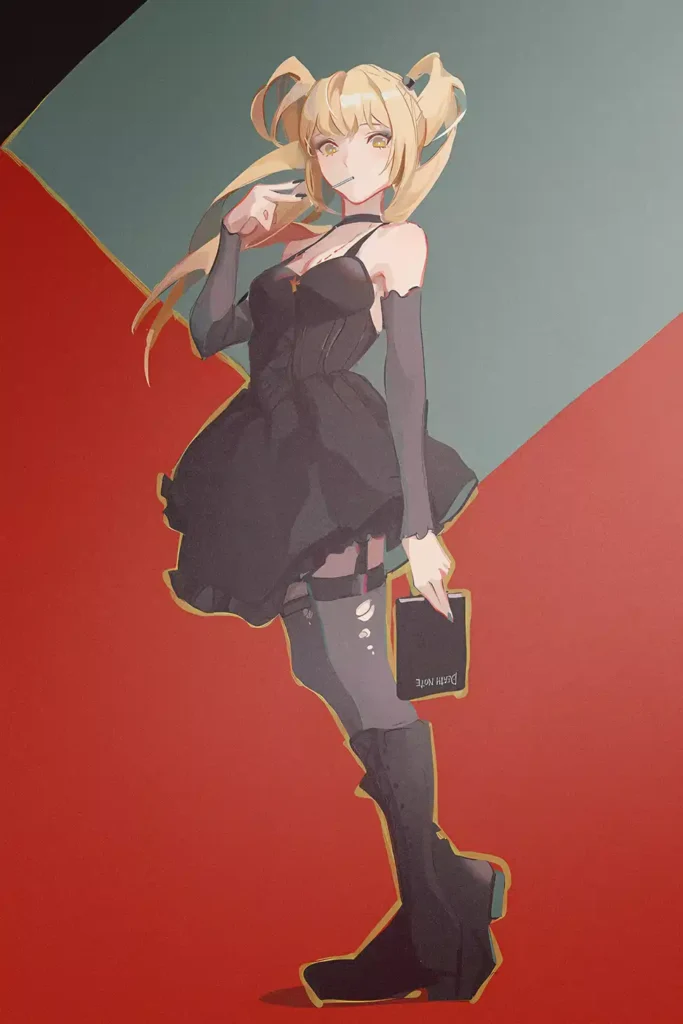 Showcase frame of the Misa Amane Premium Metal Wall Art, anime metal poster