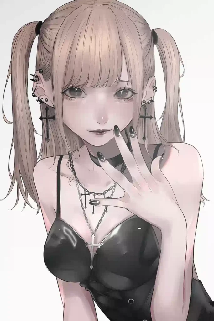 Artistic showcase photo of the Misa Amane Printed Metal Wall Art