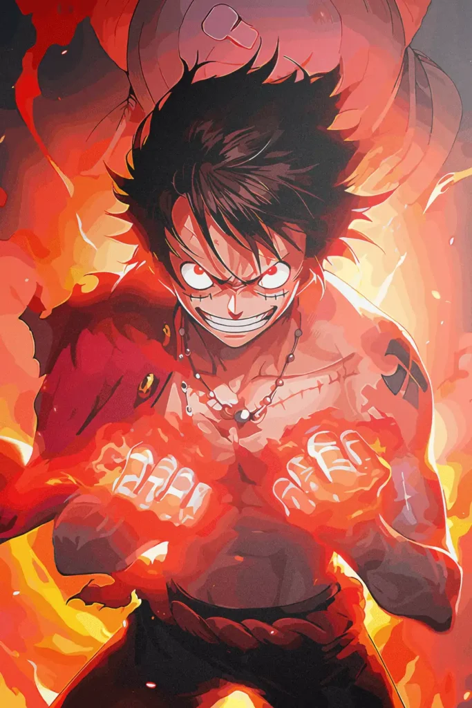 Monkey D Luffy One Piece Original Image Outstanding Metal Wall Art Poster