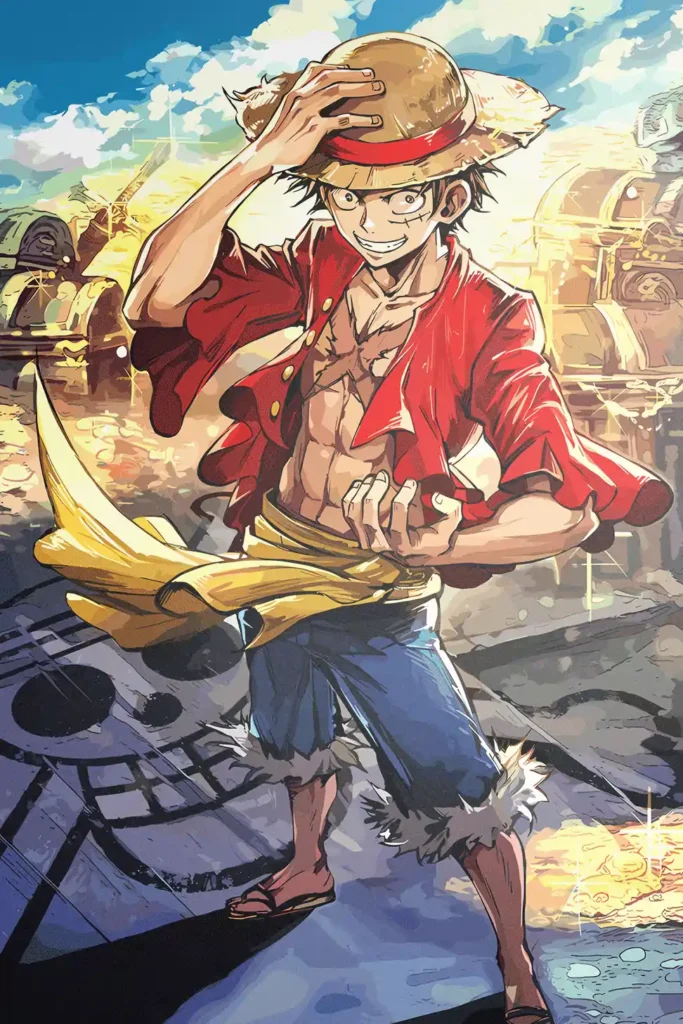 Monkey D Luffy One Piece Original Image Unique Metal Print Wall Art