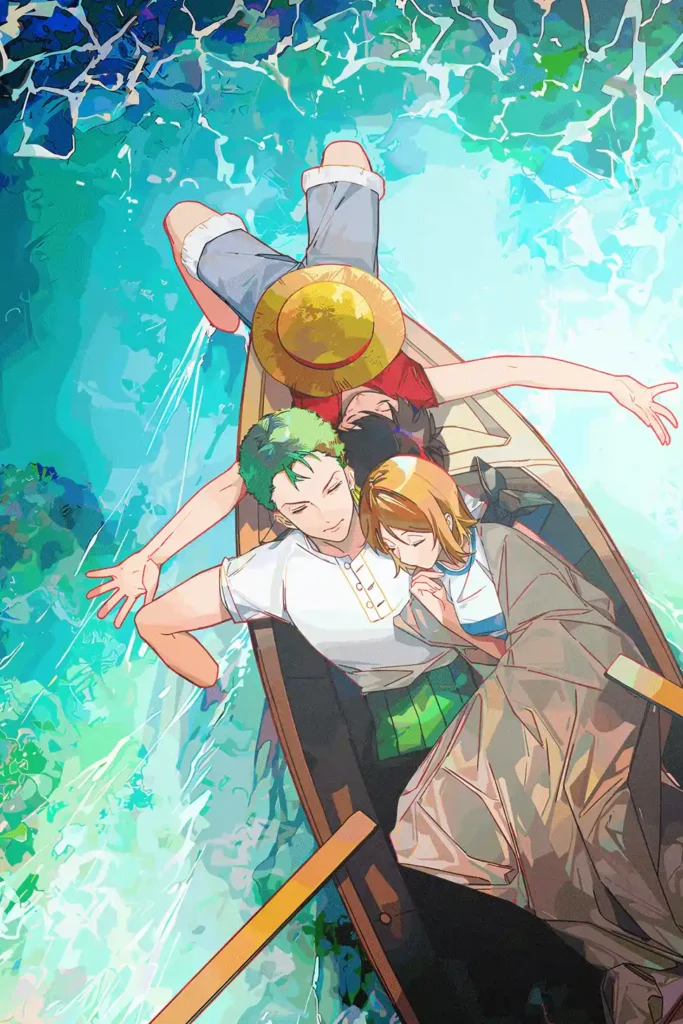 Nami Zoro and Luffy One Piece Original Image Metal Wall Poster