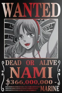 Nami Wanted Poster One Piece Original Image Premium Metal Wall Art