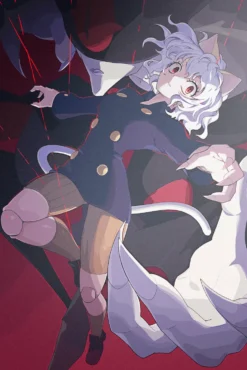 Neferpitou Hunter x Hunter Dramatic Claws Suspense Metal Poster