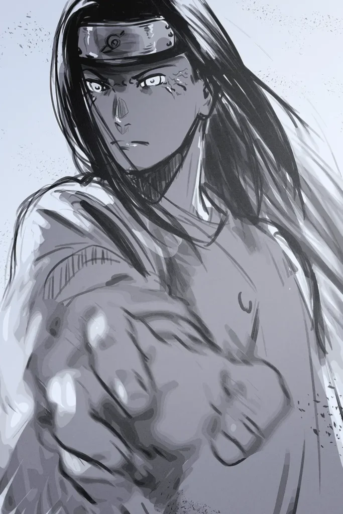 Neji Hyuga Naruto Original Image Aluminium Metal Print