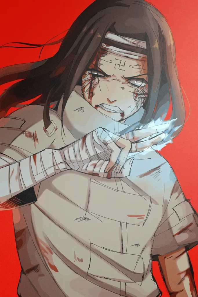 Neji Hyuga Naruto Original Image Premium Metal Wall Art