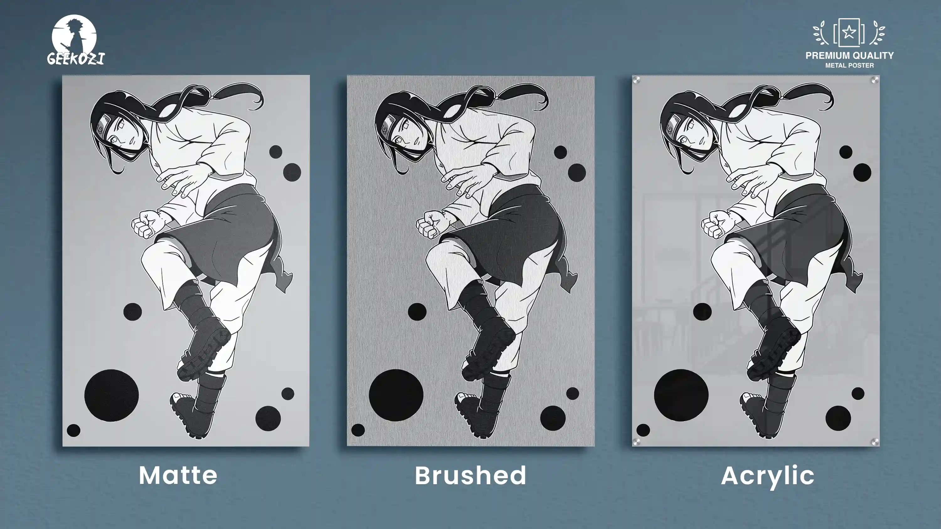 Neji Hyuga Naruto All Product Types Premium Printed Metal Poster