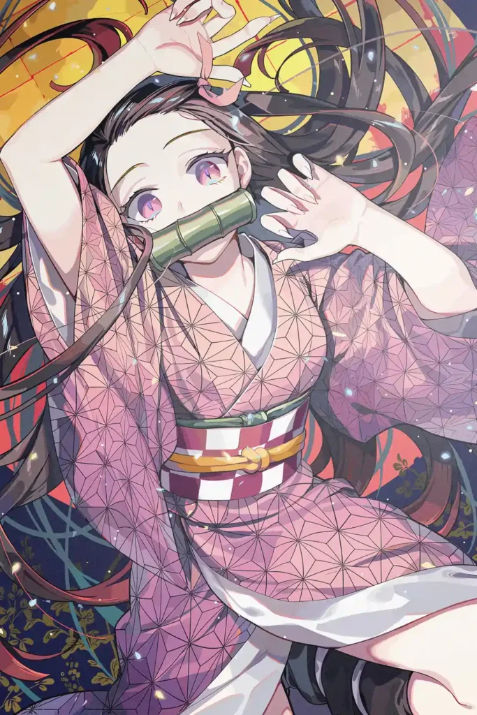 Nezuko Kamado Demon Slayer Original Image Aluminium Metal Print