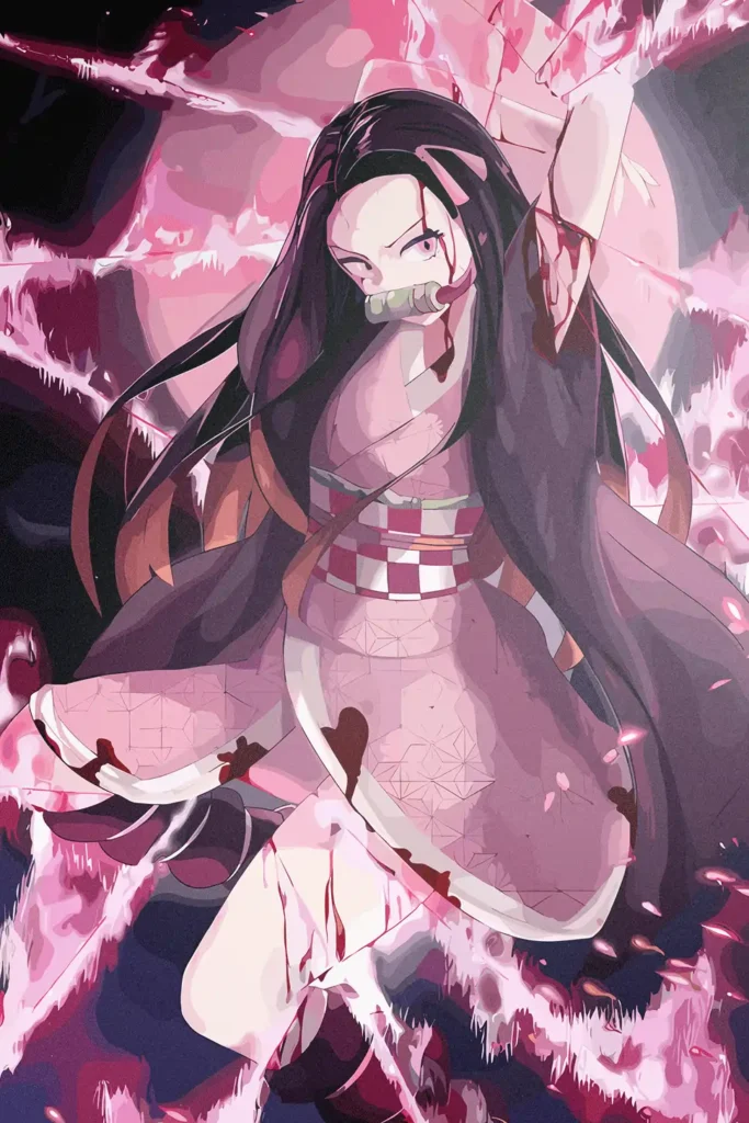 Nezuko Kamado Demon Slayer Original Image Bespoke Metal Print Poster