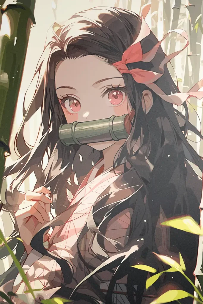 Nezuko Kamado Demon Slayer Original Image Bespoke Metal Print Wall Art