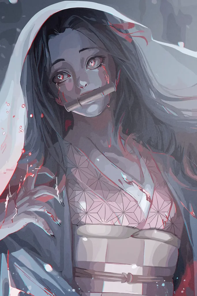 Nezuko Kamado Demon Slayer Original Image Bespoke Printed Metal Wall Art