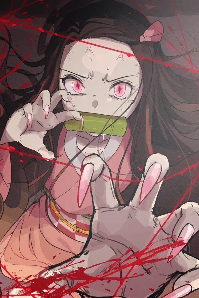 Nezuko Kamado Demon Slayer Original Image Deluxe Metal Poster