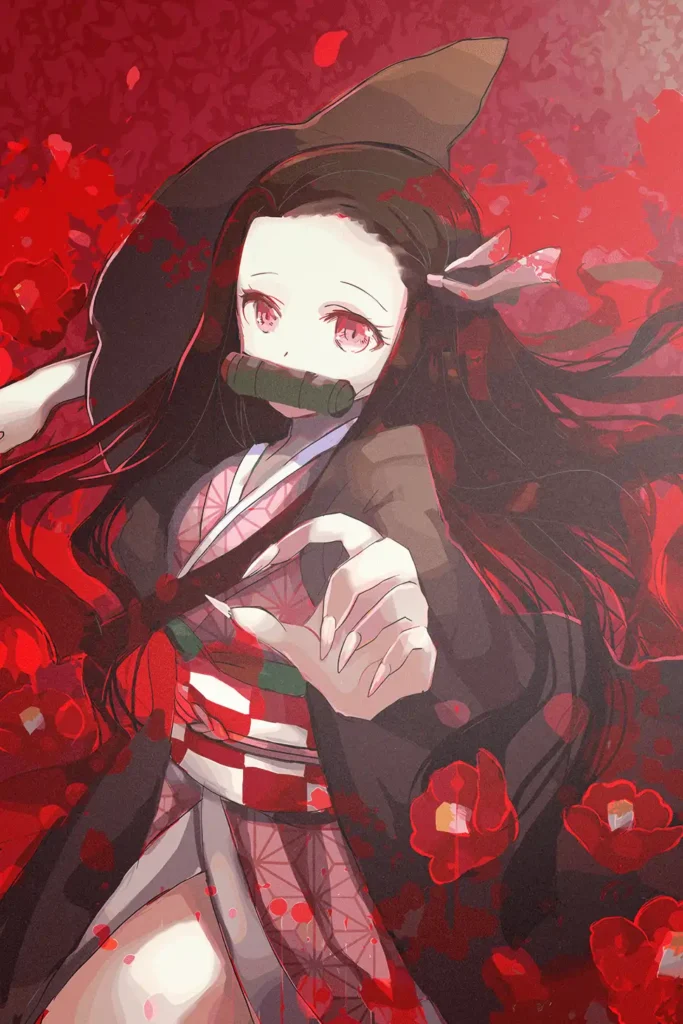 Nezuko Kamado Demon Slayer Original Image Deluxe Metal Print