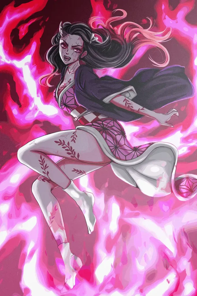 Nezuko Kamado Demon Slayer Original Image Exclusive Metal Print