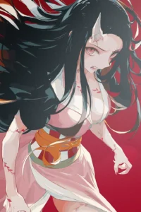 Nezuko Kamado Demon Slayer Original Image Exquisite Metal Poster
