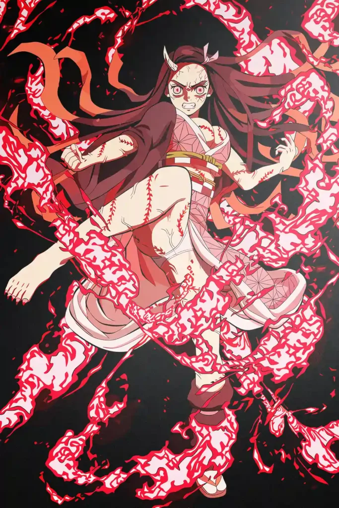 Nezuko Kamado Demon Slayer Original Image Exquisite Metal Print Wall Art