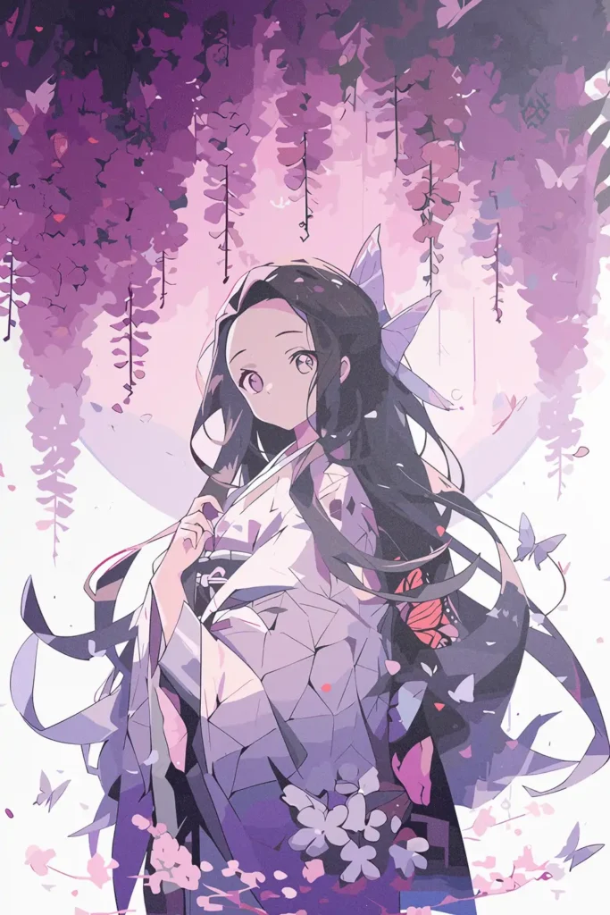 Nezuko Kamado Demon Slayer Original Image Exquisite Metal Wall Poster