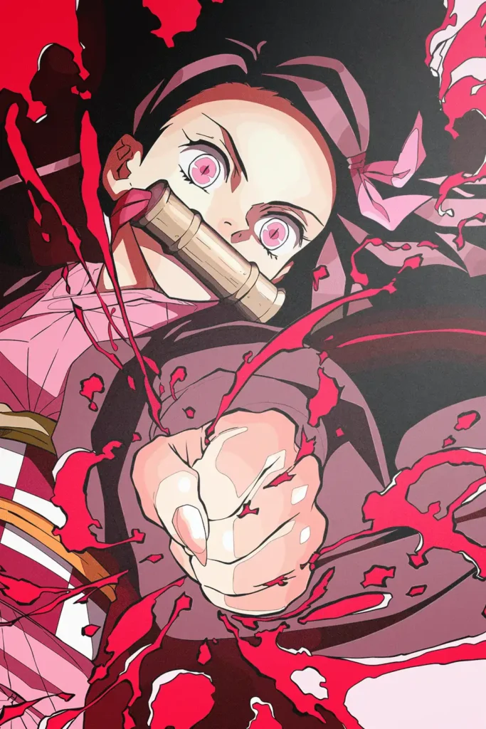 Nezuko Kamado Demon Slayer Original Image Exquisite Printed Metal Wall Art