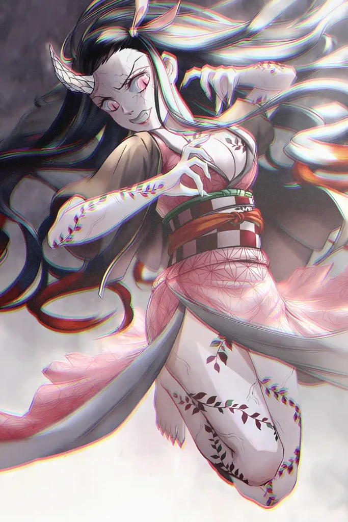 Nezuko Kamado Demon Slayer Original Image High Quality Metal Poster