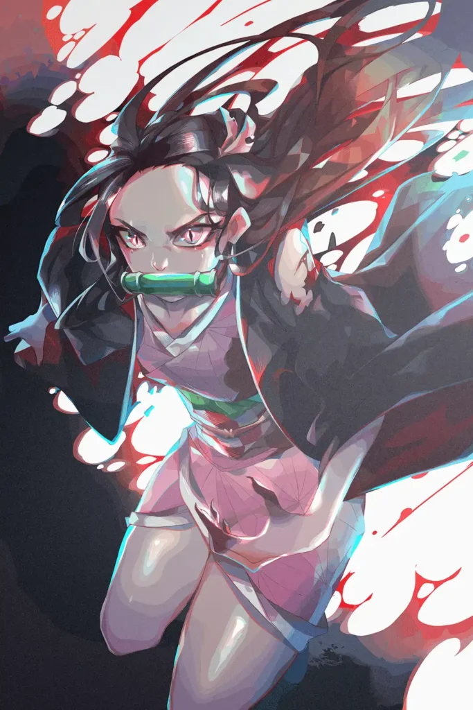 Nezuko Kamado Demon Slayer Original Image High Quality Printed Metal Poster