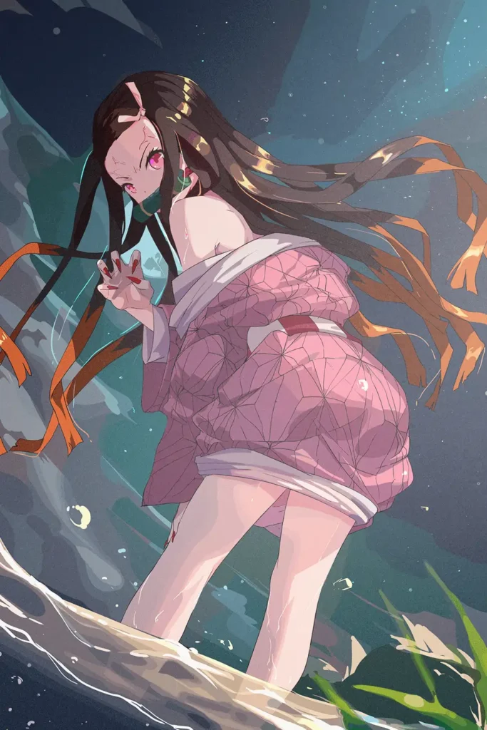 Nezuko Kamado Demon Slayer Original Image Metal Poster
