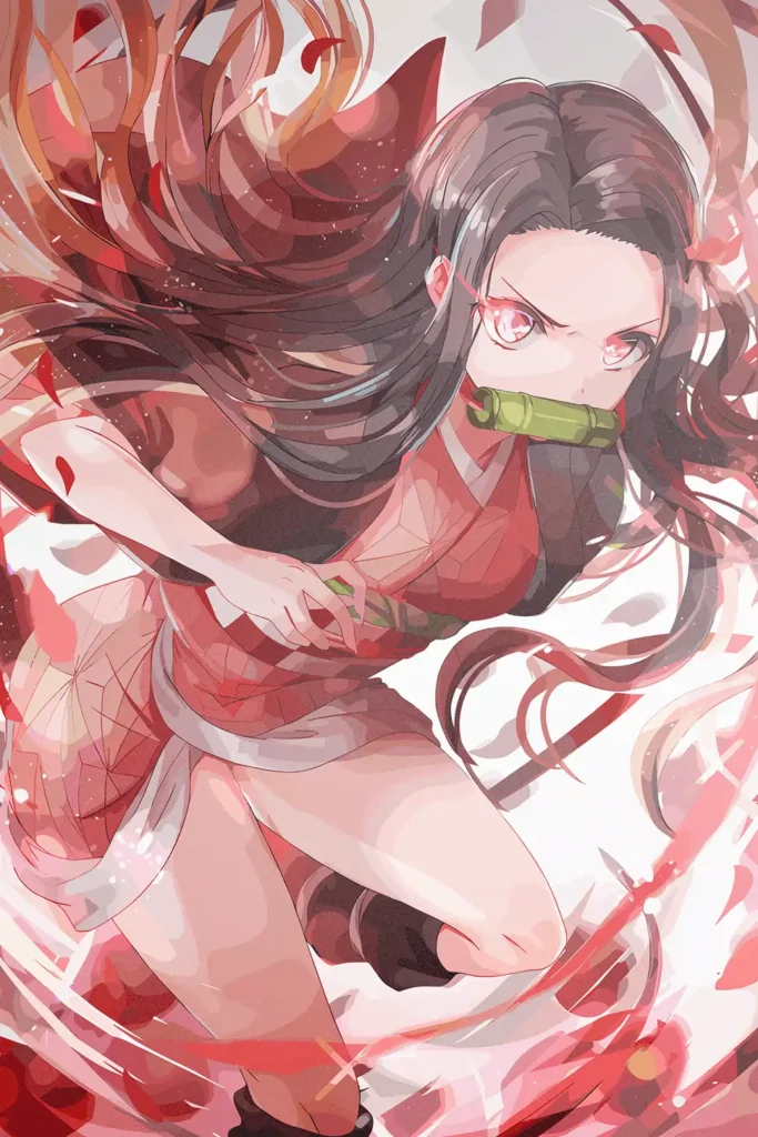 Nezuko Kamado Demon Slayer Original Image Metal Print Poster