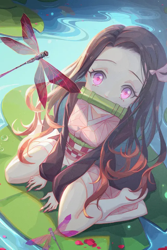 Nezuko Kamado Demon Slayer Original Image Metal Print Wall Art