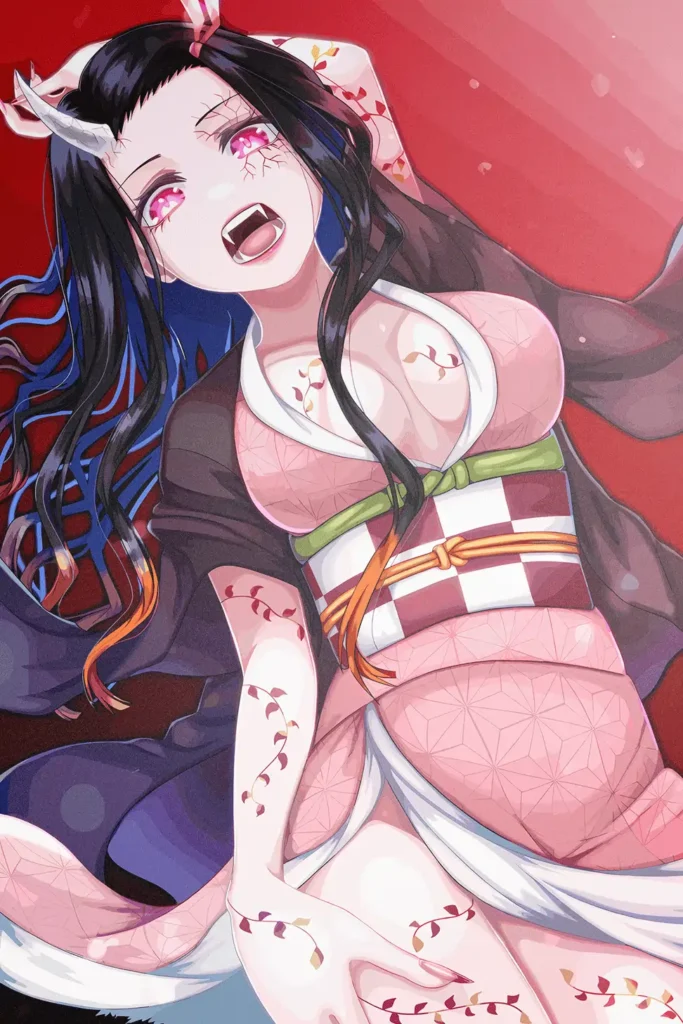 Nezuko Kamado Demon Slayer Original Image Outstanding Metal Print Poster