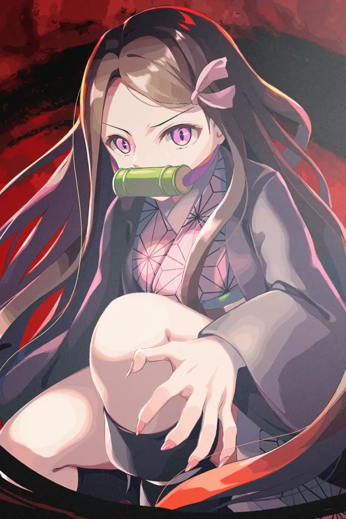 Nezuko Kamado Demon Slayer Original Image Outstanding Metal Wall Art Poster