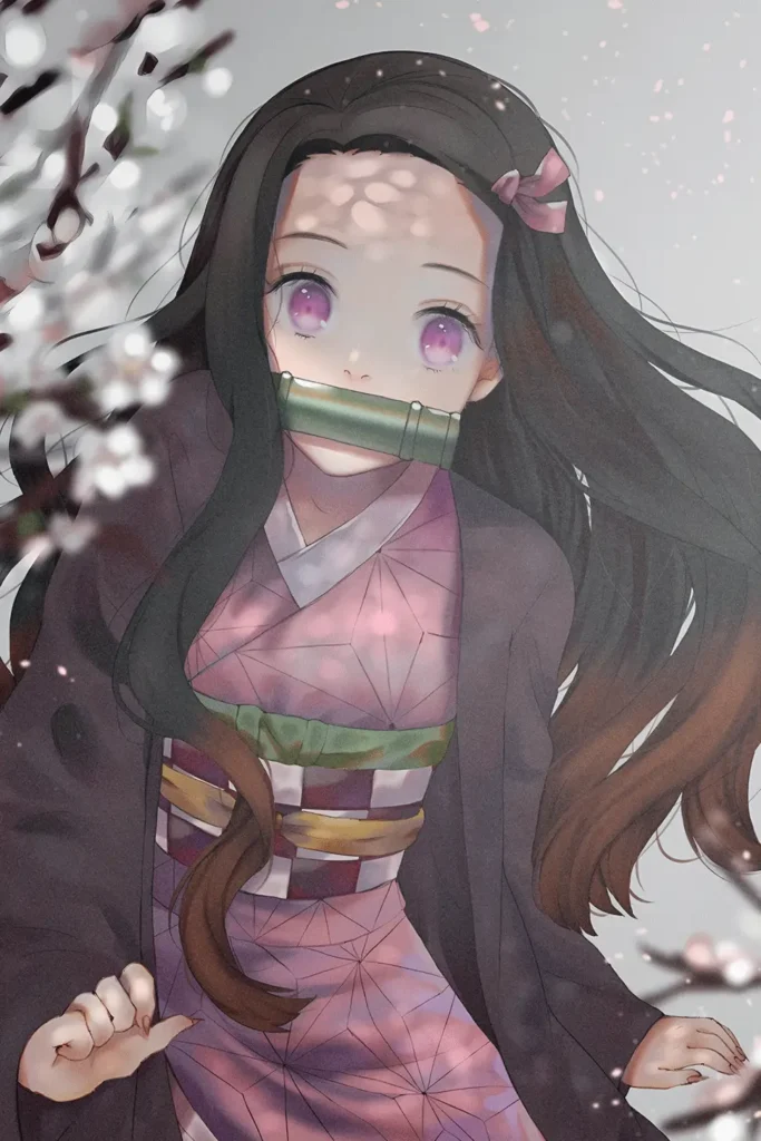 Nezuko Kamado Demon Slayer Original Image Outstanding Metal Wall Poster
